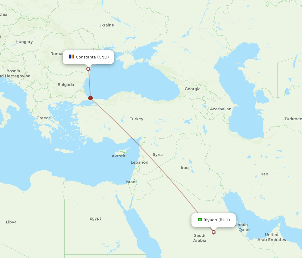 RUH-CND flight routes