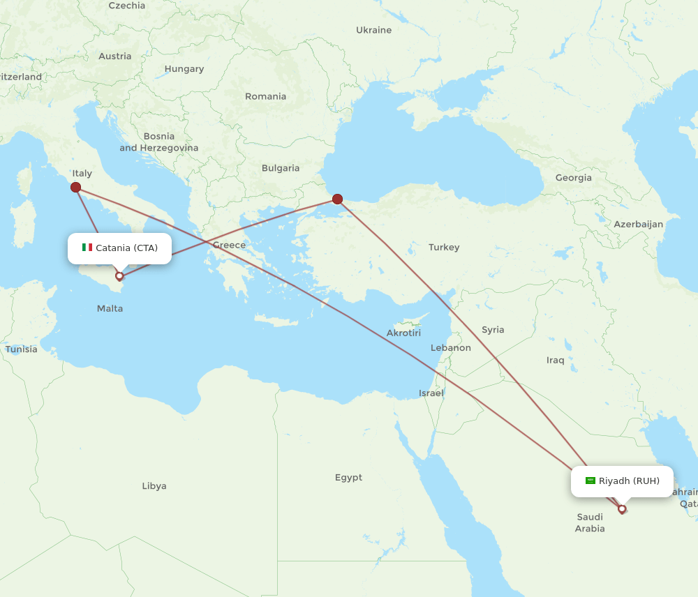 RUH-CTA flight routes