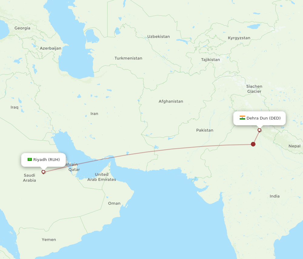 RUH-DED flight routes