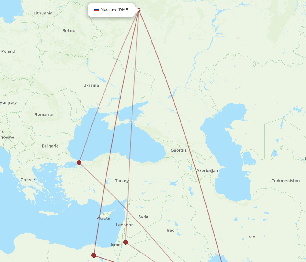 RUH-DME flight routes