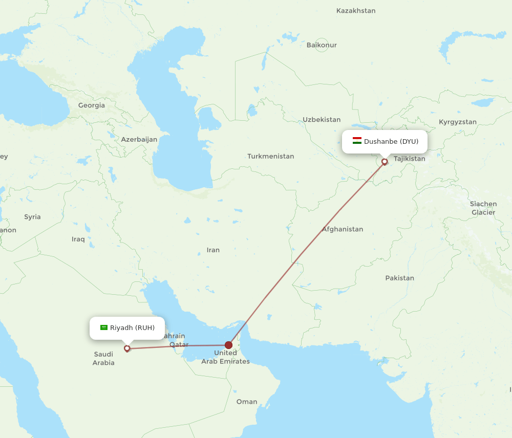 RUH-DYU flight routes