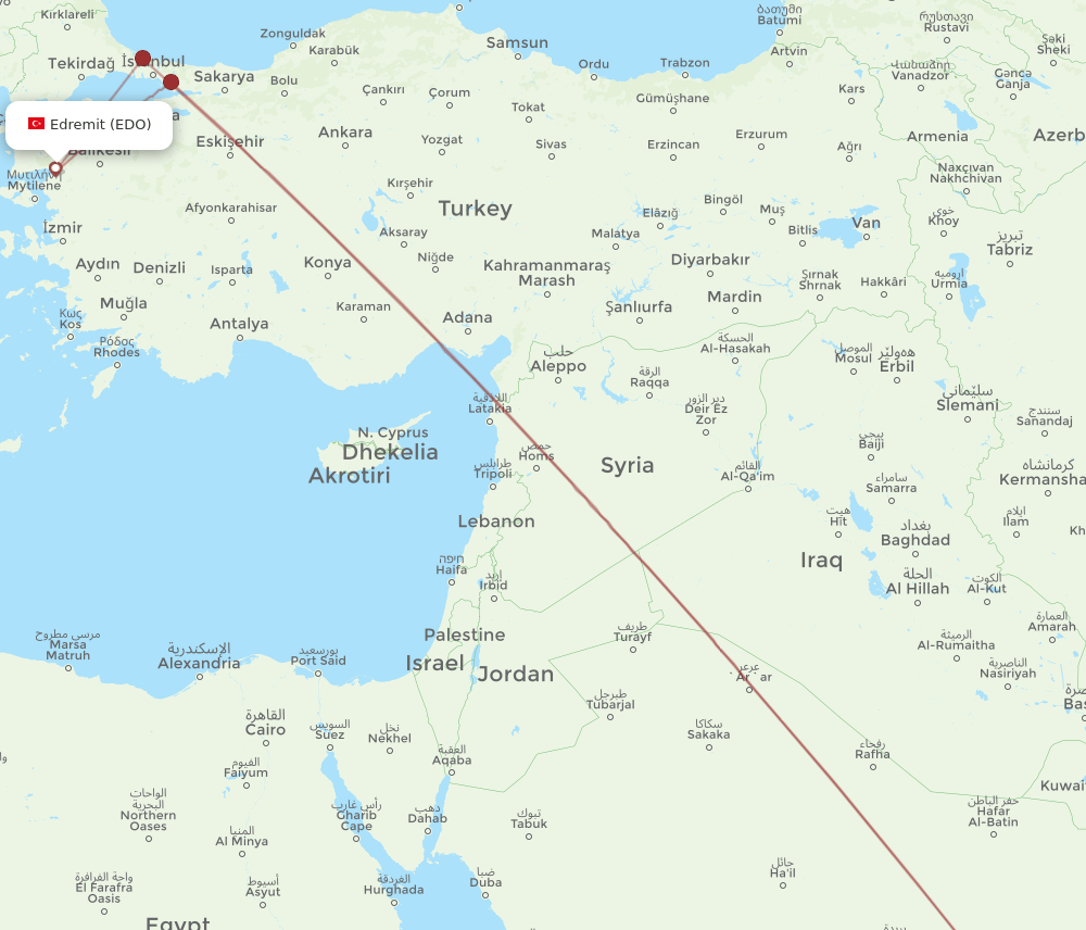 RUH-EDO flight routes