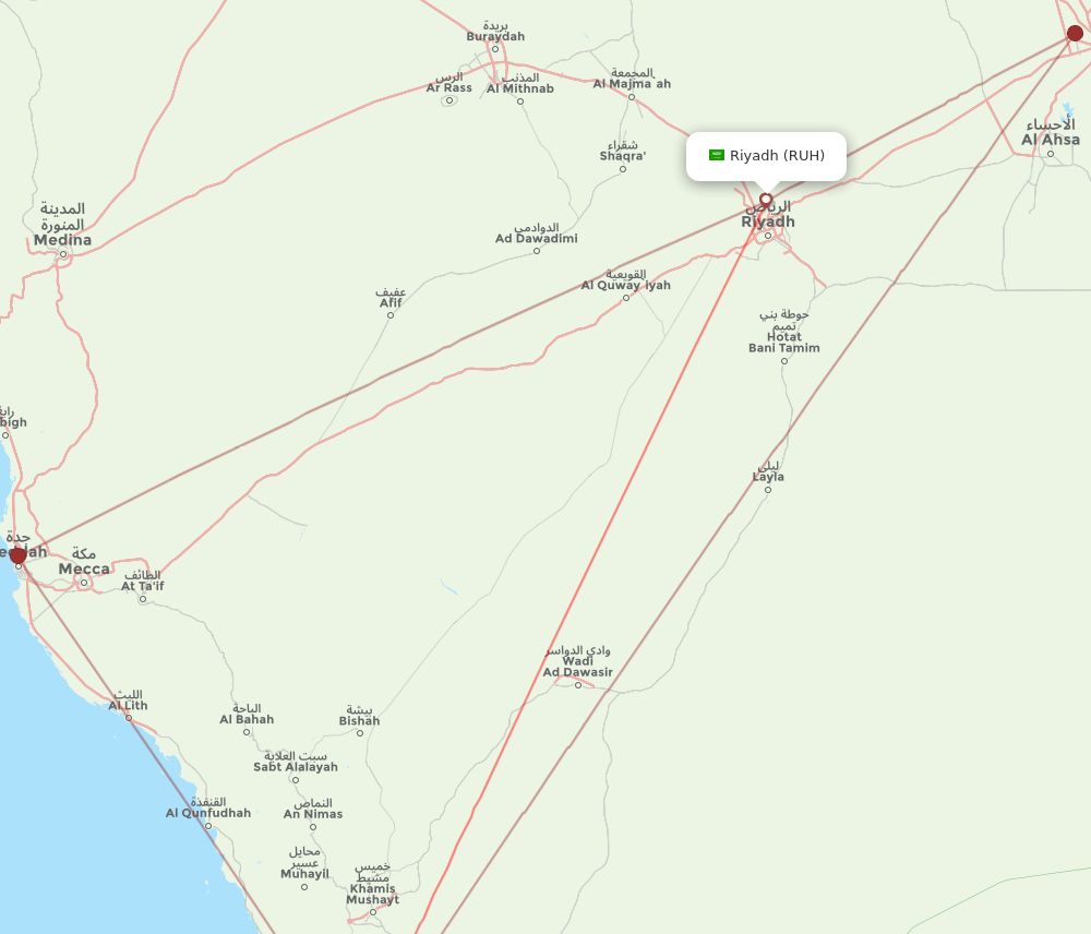 RUH-GIZ flight routes