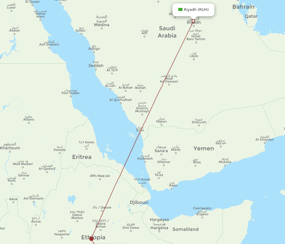 RUH-GOB flight routes