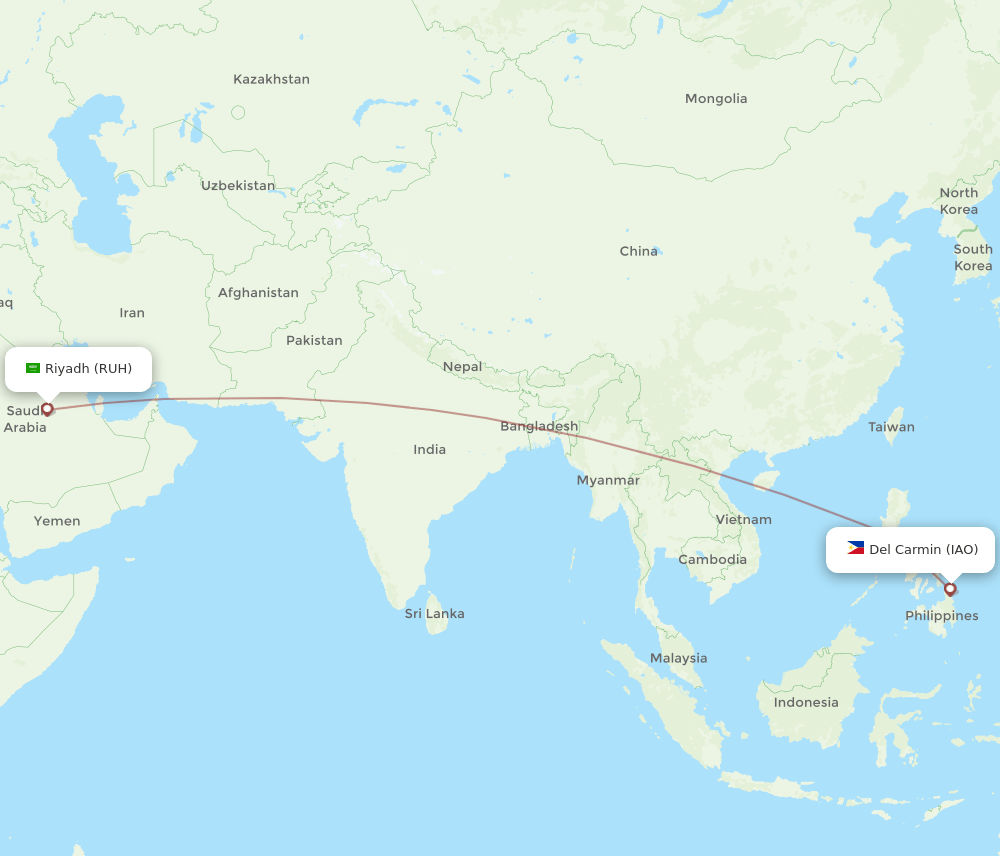 RUH-IAO flight routes