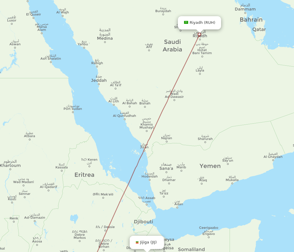 RUH-JIJ flight routes