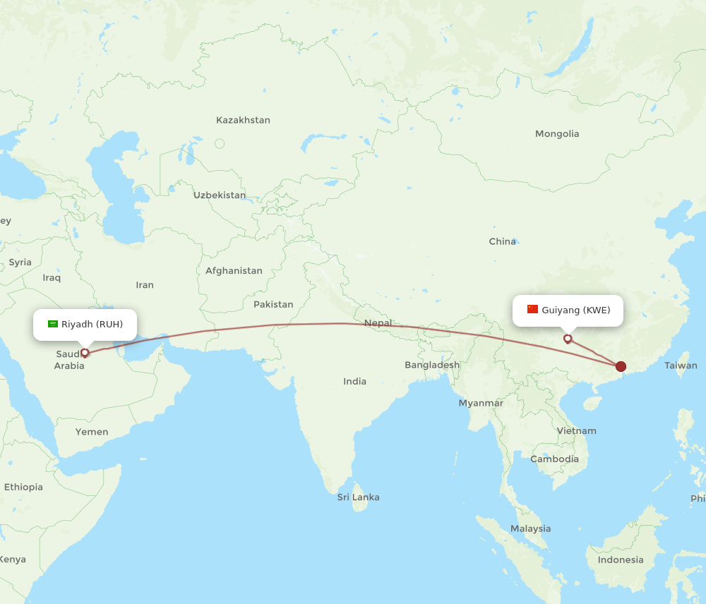 RUH-KWE flight routes