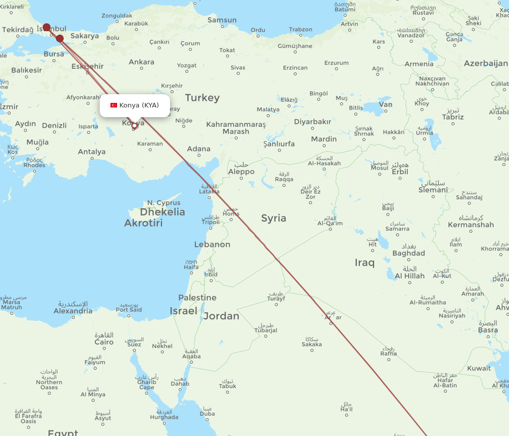 RUH-KYA flight routes