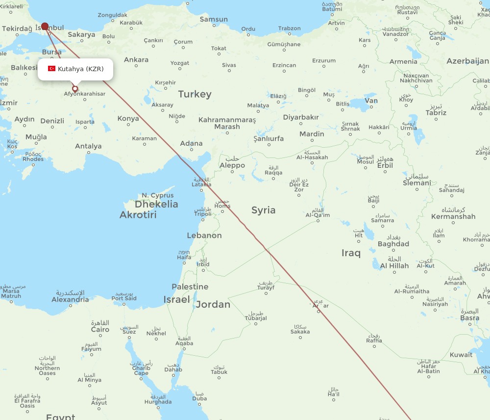 RUH-KZR flight routes