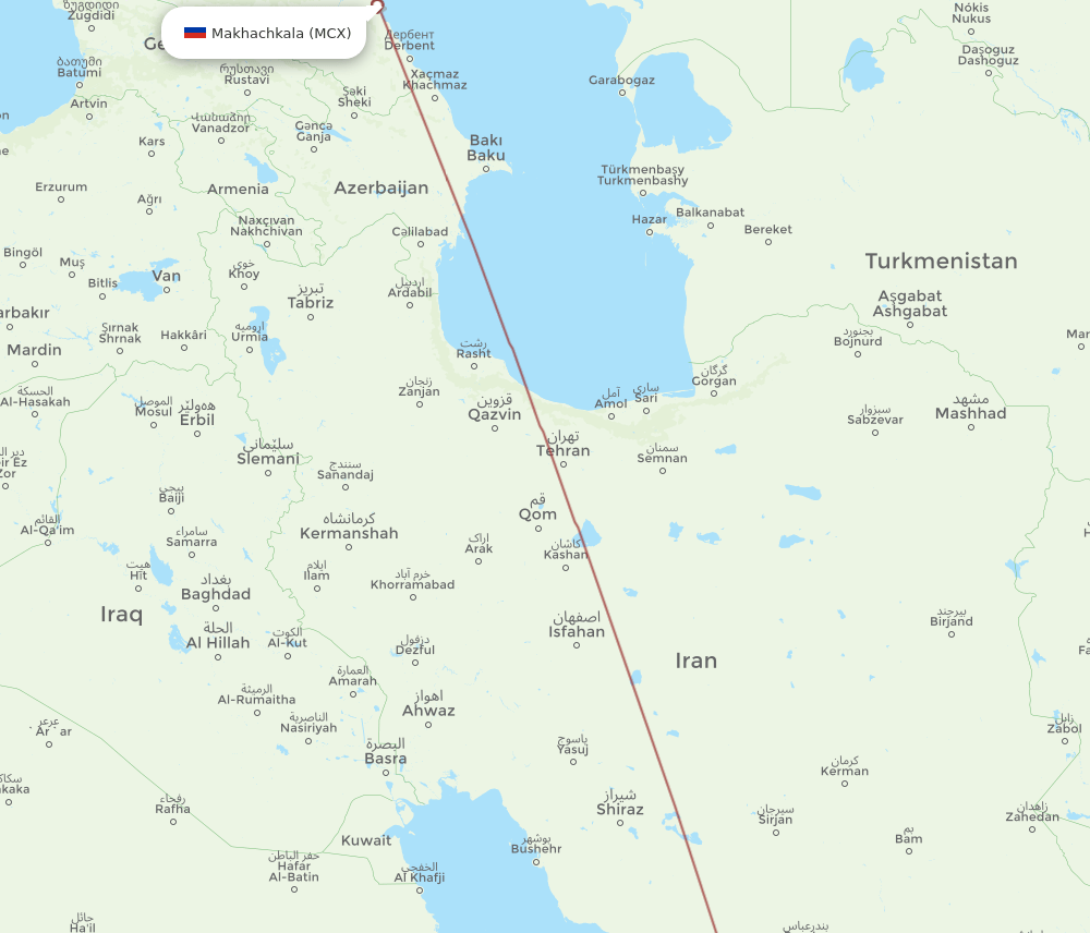 RUH-MCX flight routes