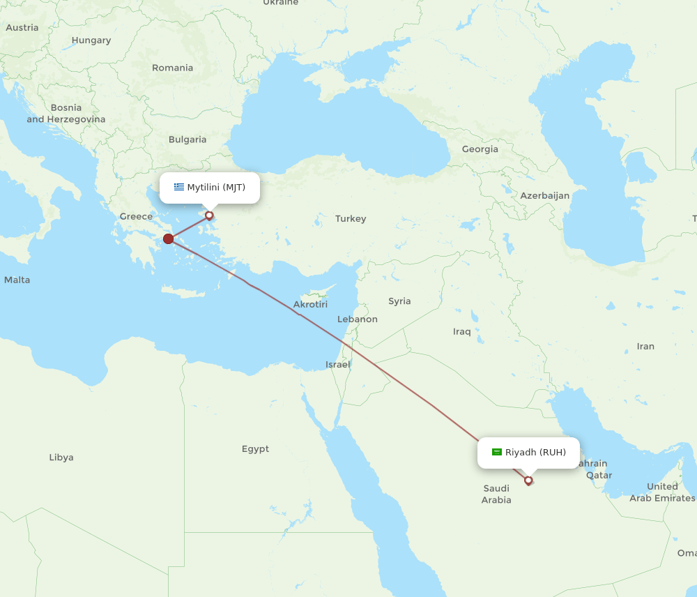 RUH-MJT flight routes