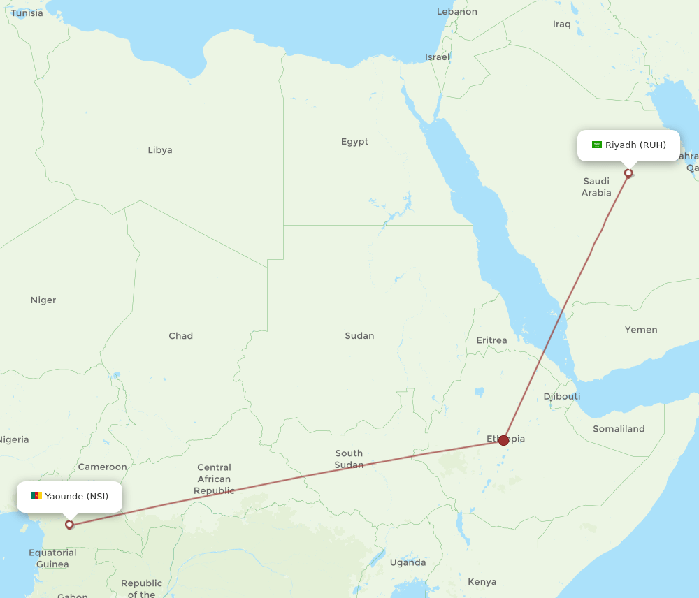 RUH-NSI flight routes