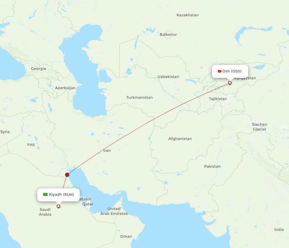 RUH-OSS flight routes