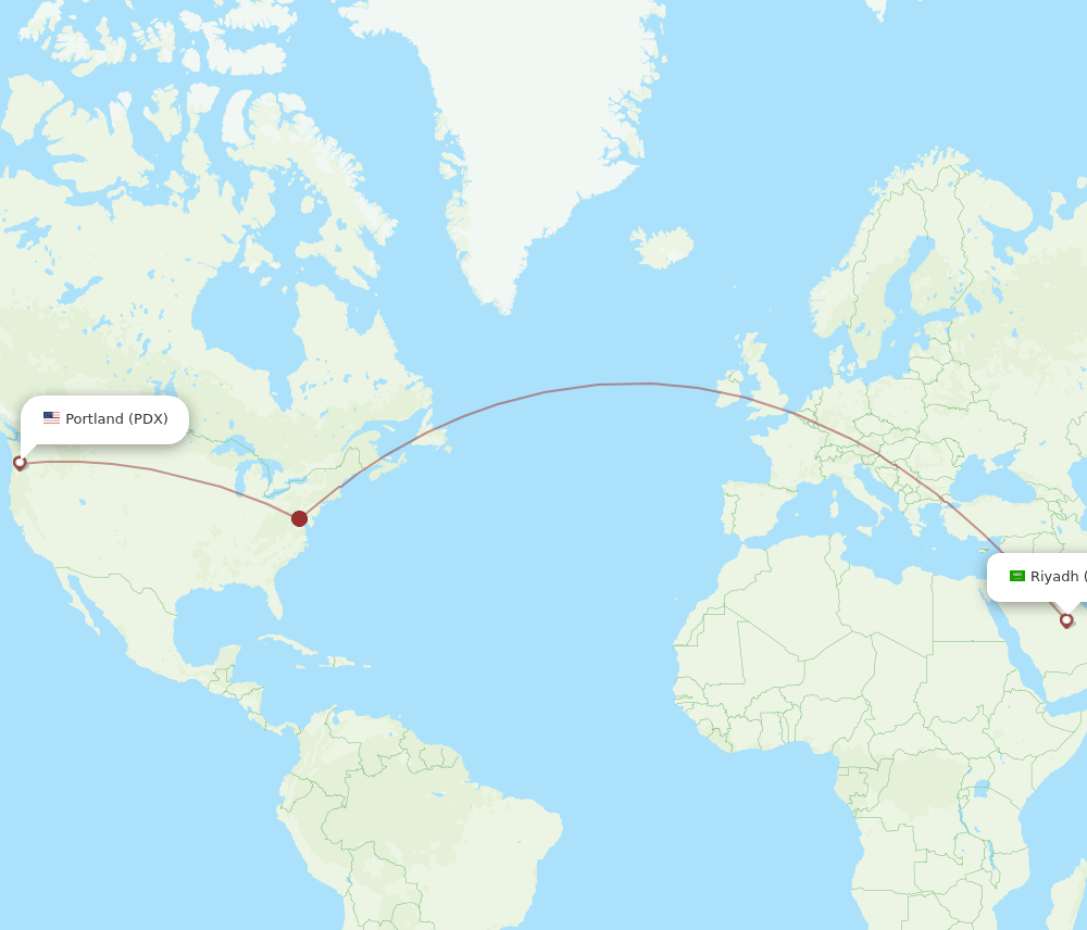RUH-PDX flight routes