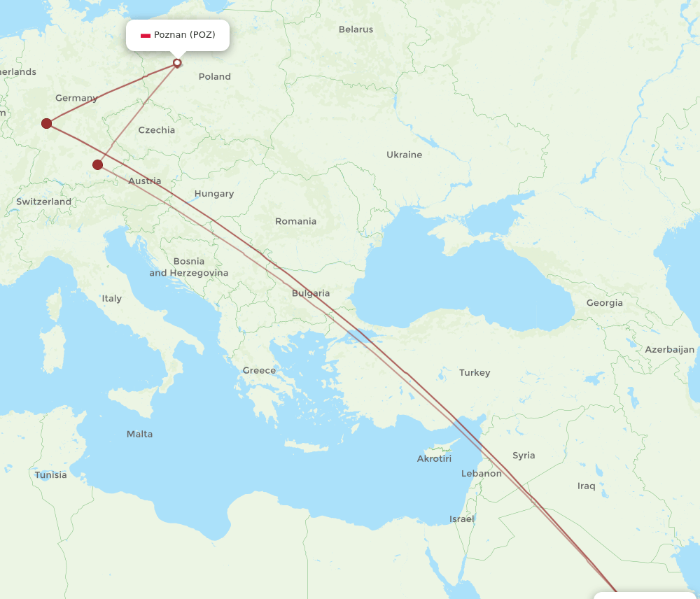 RUH-POZ flight routes