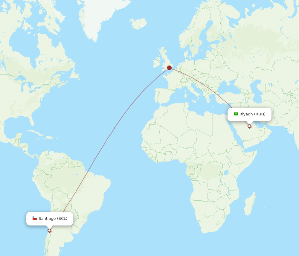 RUH-SCL flight routes