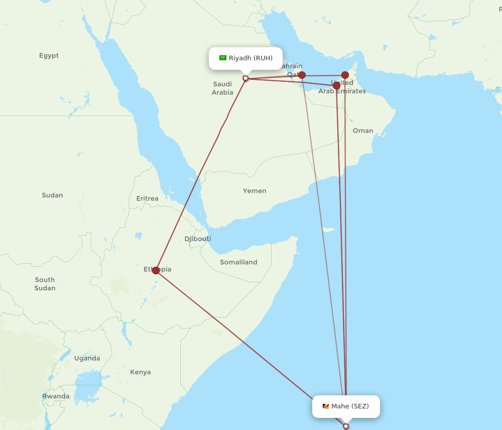 RUH-SEZ flight routes