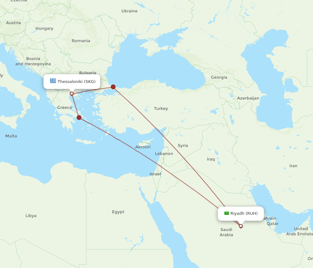 RUH-SKG flight routes