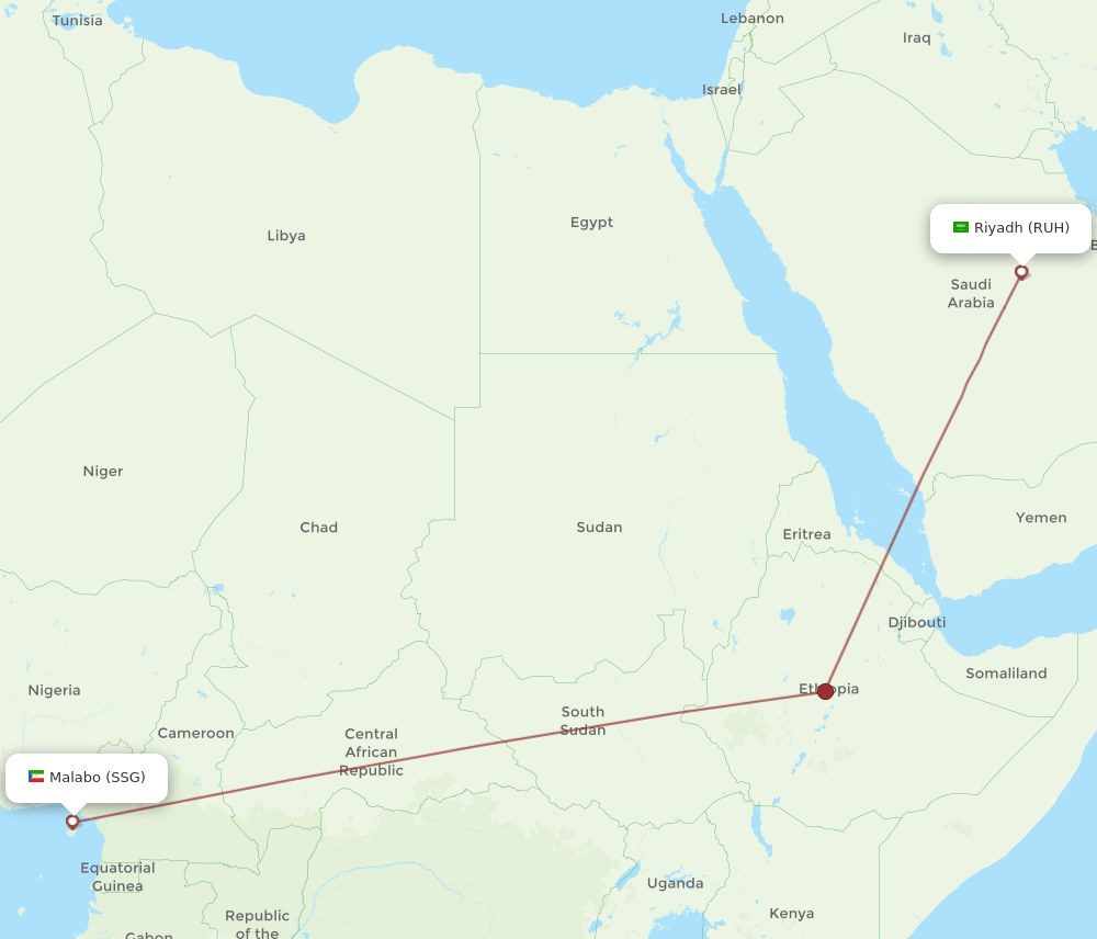 RUH-SSG flight routes