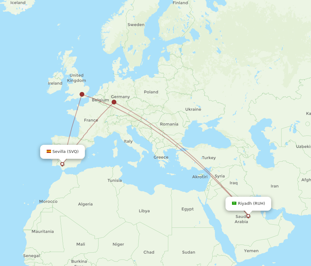 RUH-SVQ flight routes