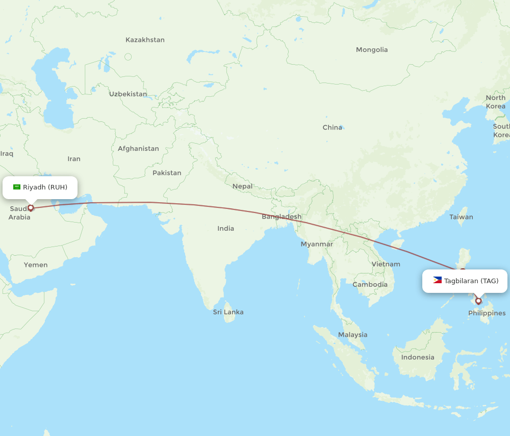 RUH-TAG flight routes