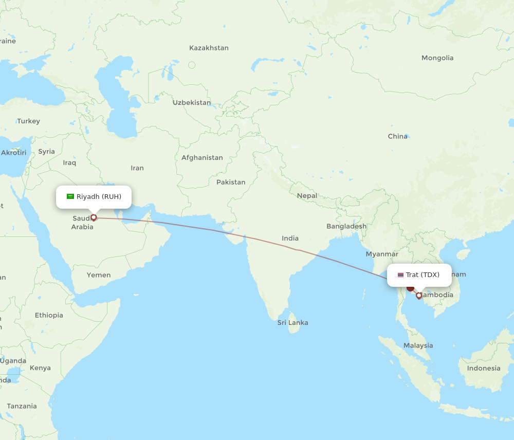RUH-TDX flight routes