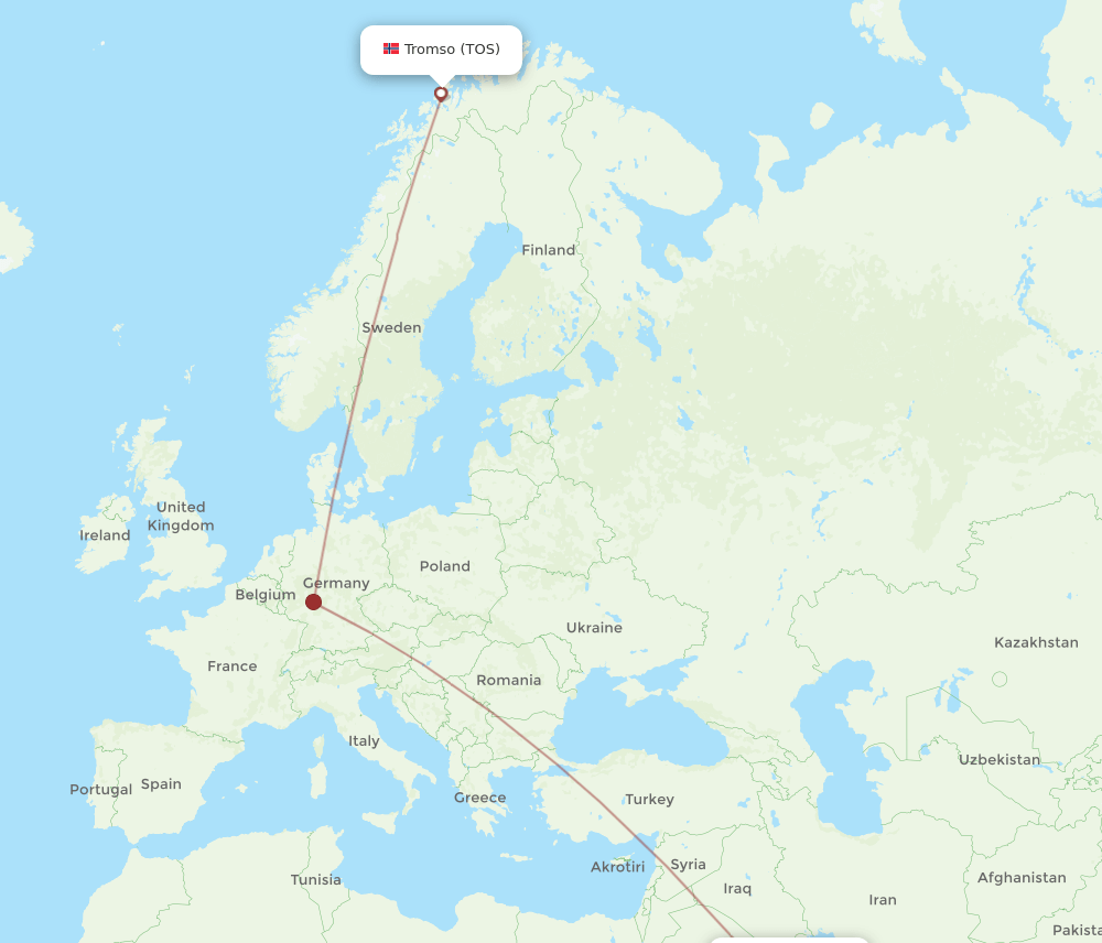 RUH-TOS flight routes