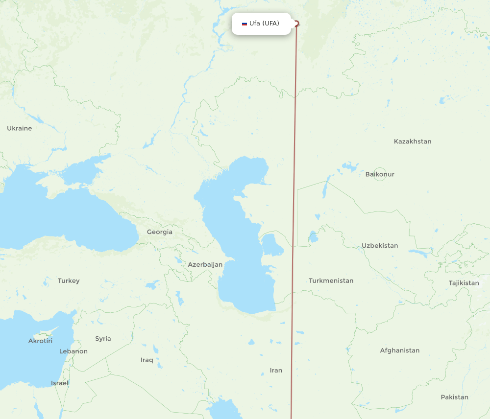 RUH-UFA flight routes