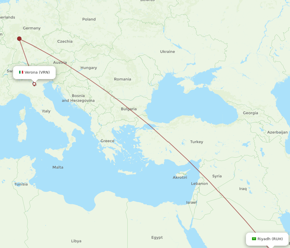 RUH-VRN flight routes