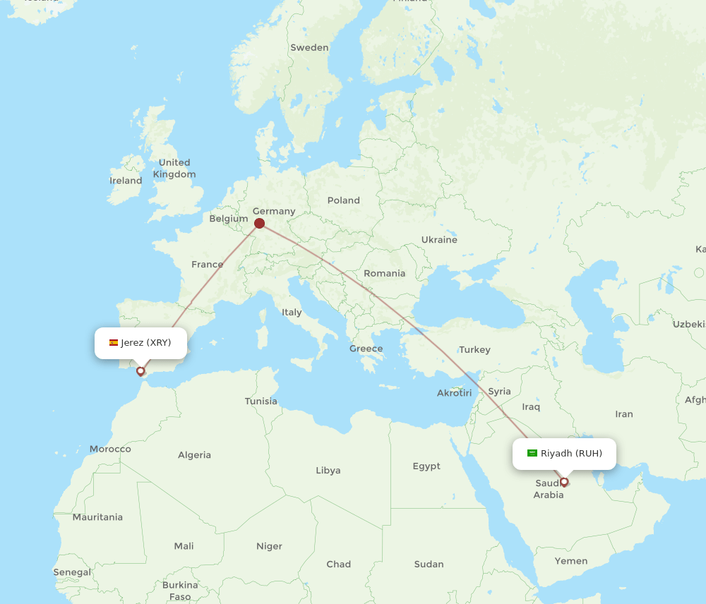 RUH-XRY flight routes