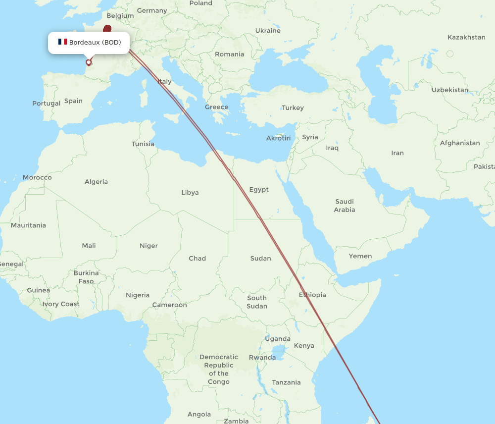 RUN-BOD flight routes