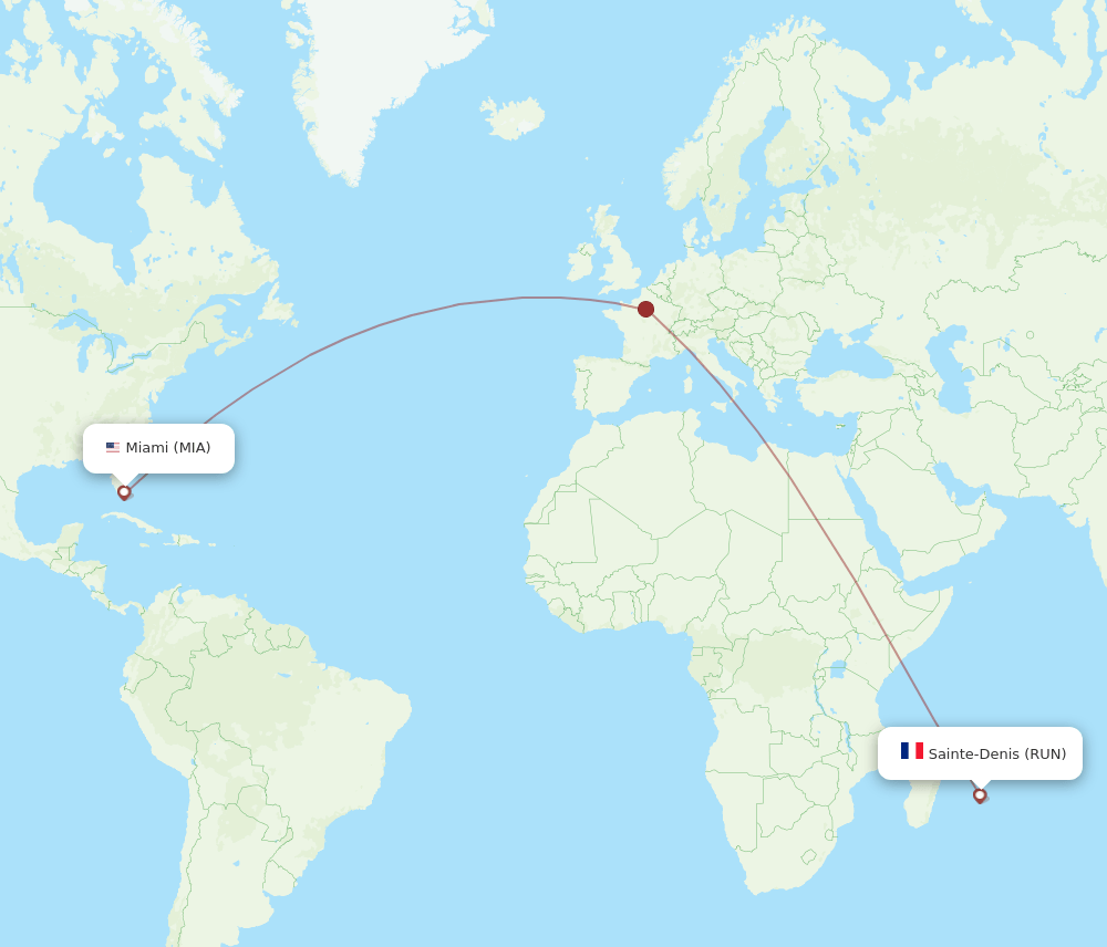 RUN-MIA flight routes