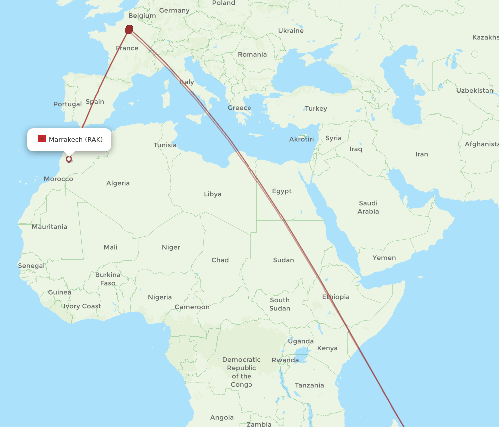RUN-RAK flight routes