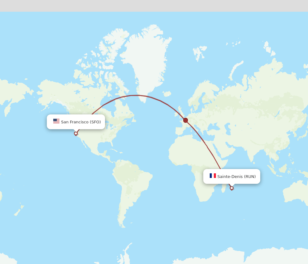 RUN-SFO flight routes