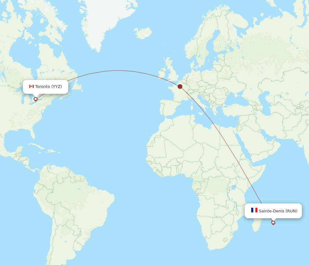 RUN-YYZ flight routes