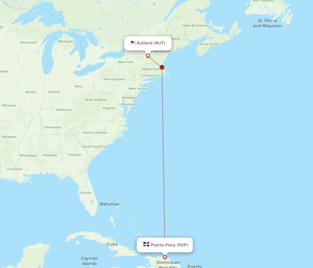 RUT-POP flight routes
