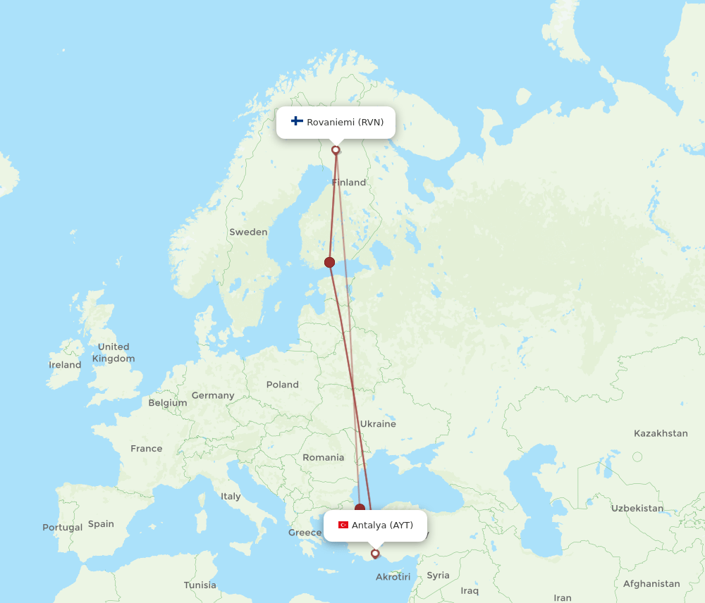 RVN-AYT flight routes