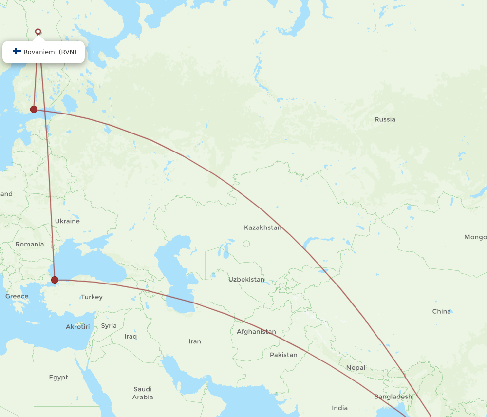 RVN-BKK flight routes