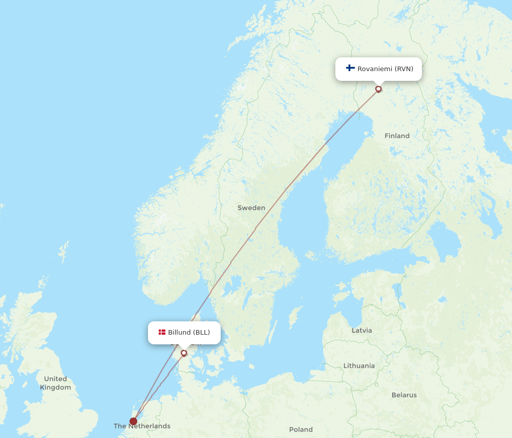 RVN-BLL flight routes