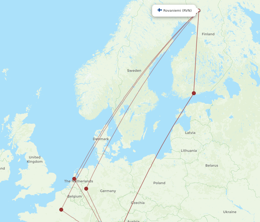 RVN-BLQ flight routes