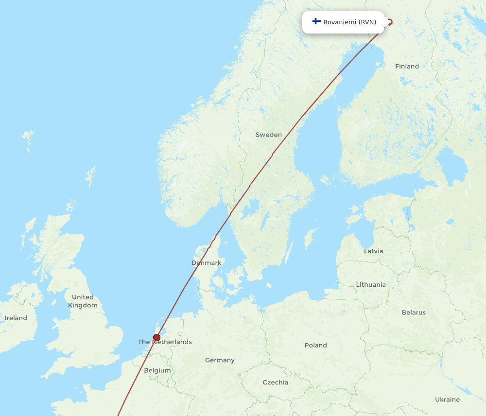 RVN-BOD flight routes