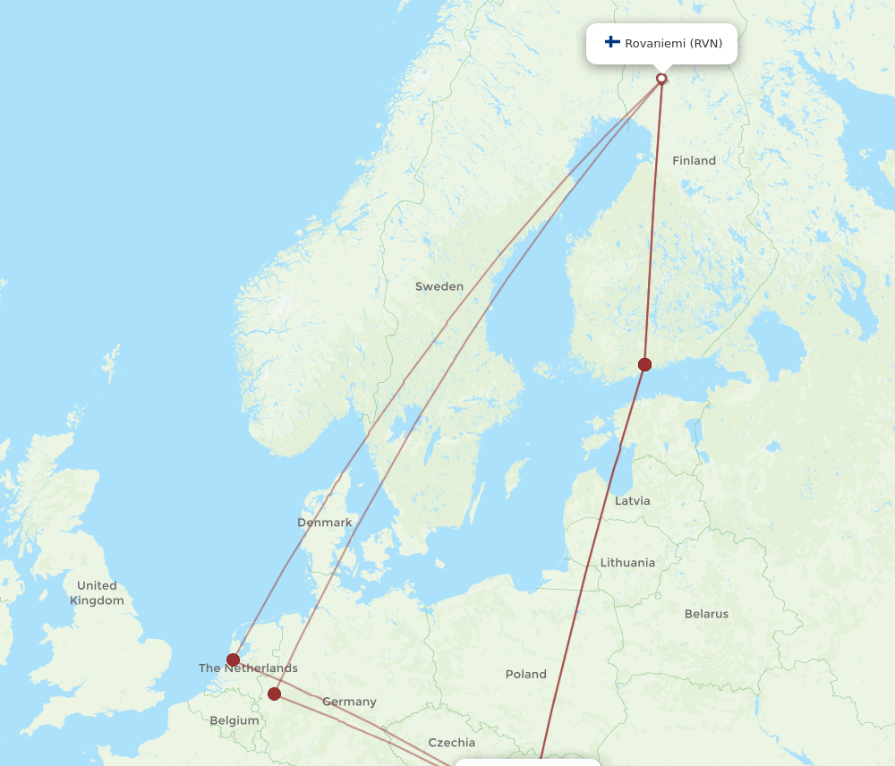 RVN-BUD flight routes