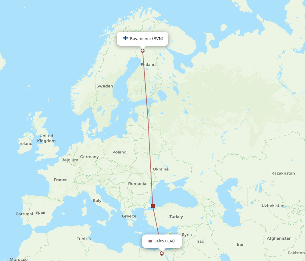 RVN-CAI flight routes