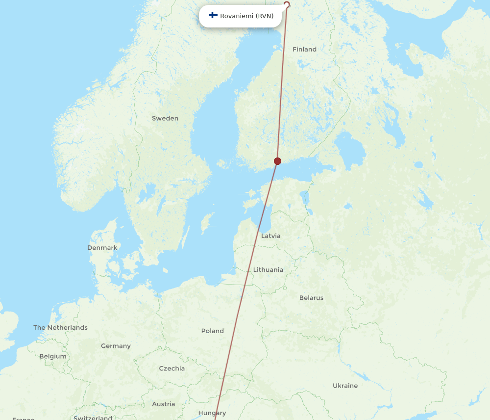 RVN to DBV flights and routes map