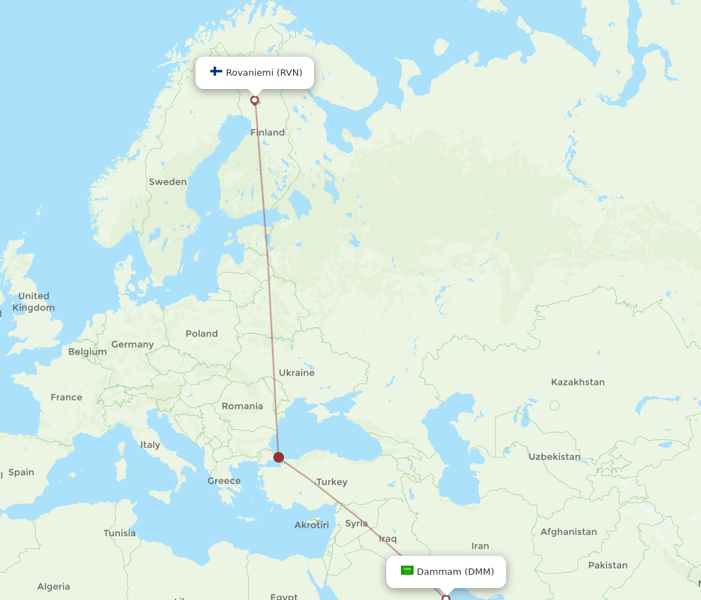 RVN-DMM flight routes