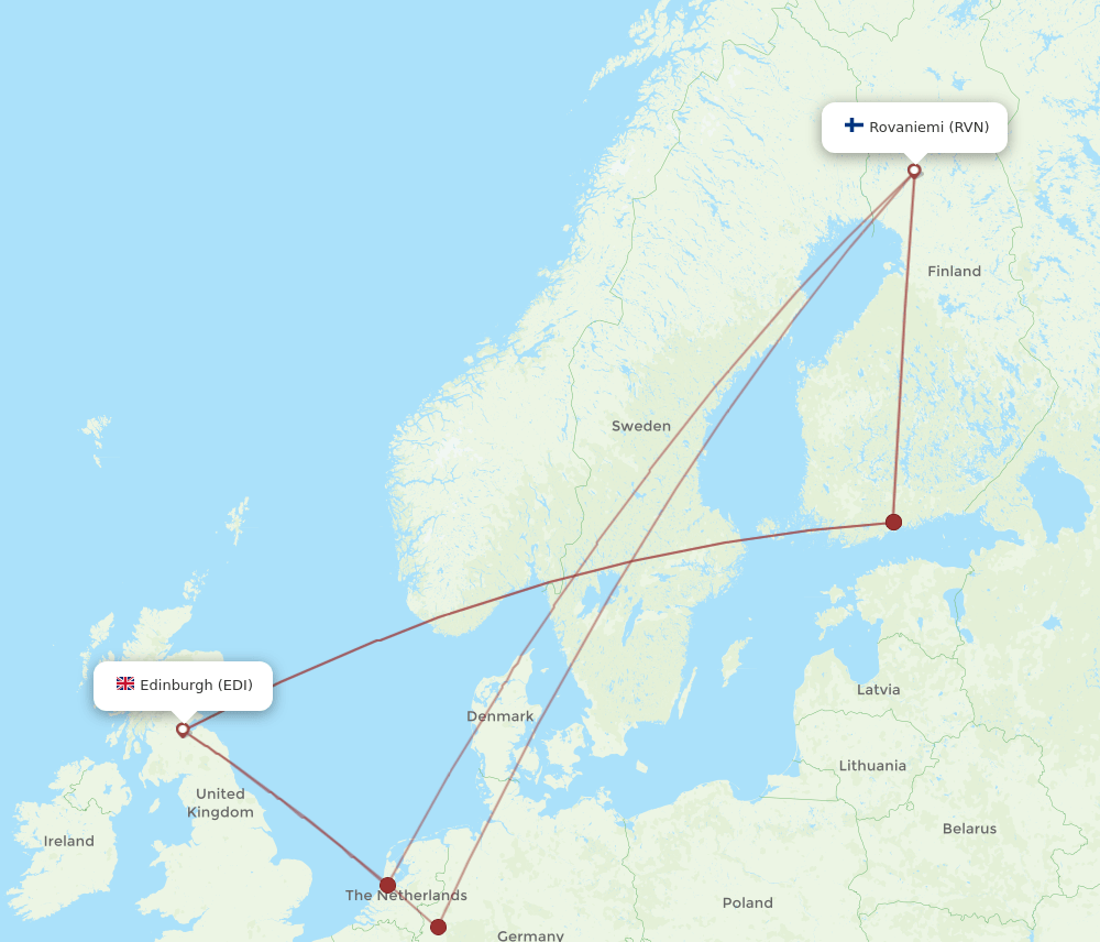 RVN-EDI flight routes