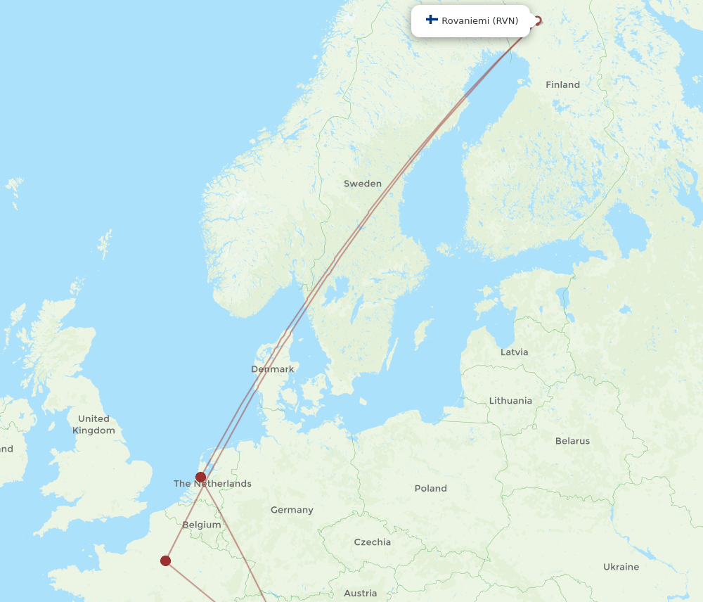 RVN-FLR flight routes