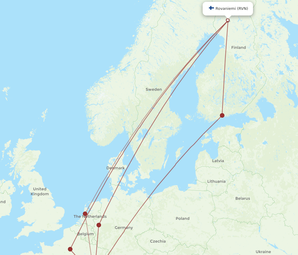RVN-GVA flight routes