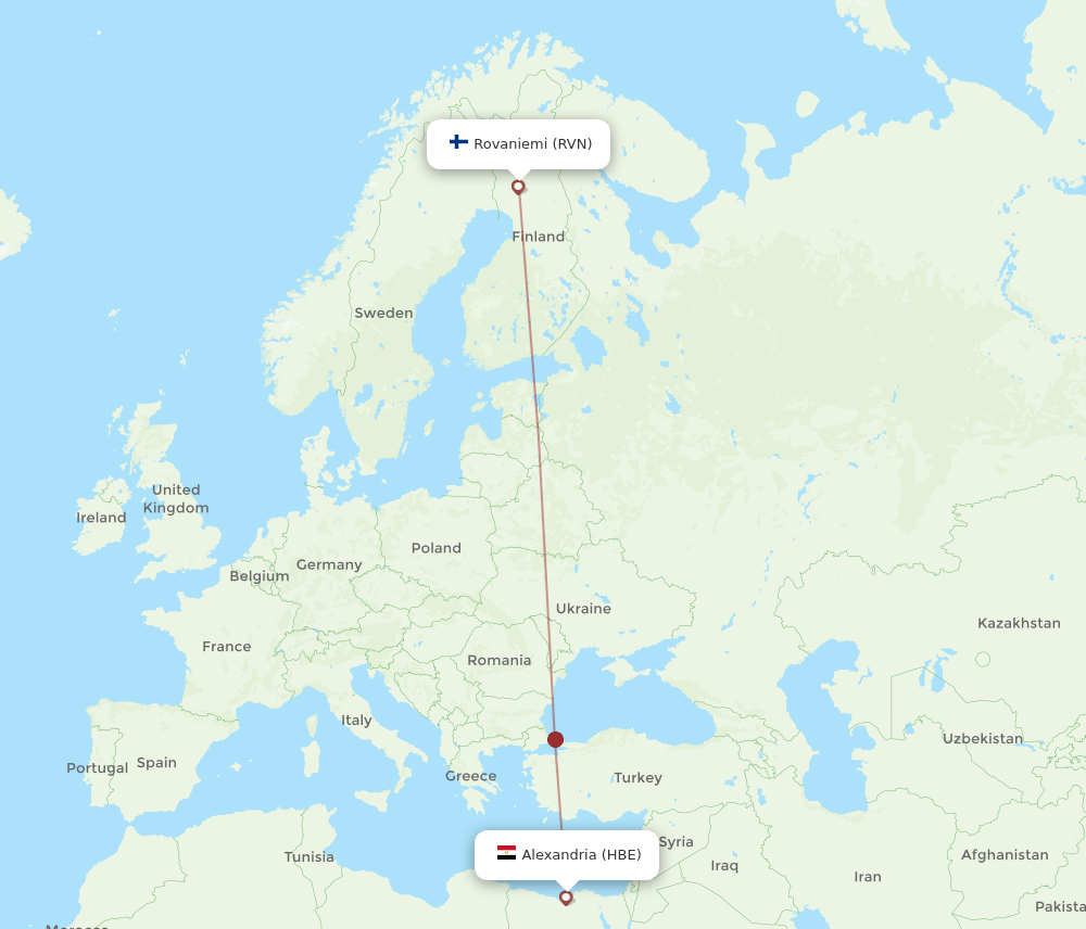 RVN-HBE flight routes