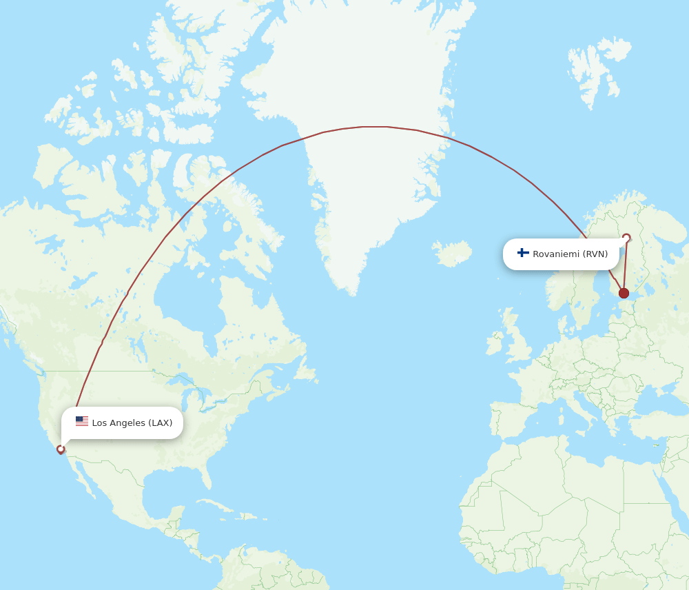 RVN-LAX flight routes